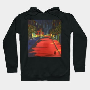 City at Night in brilliant reds, yellows, and blues Hoodie